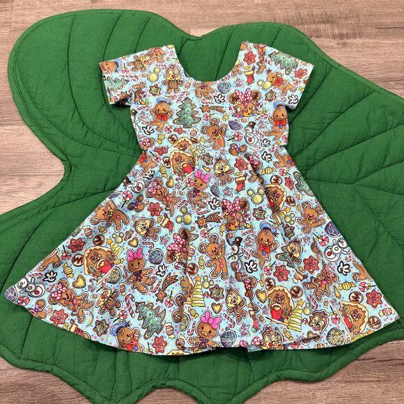 Raising Wilds Girls Disney Gingerbread Characters Twirl Dress - Picture 1 of 6